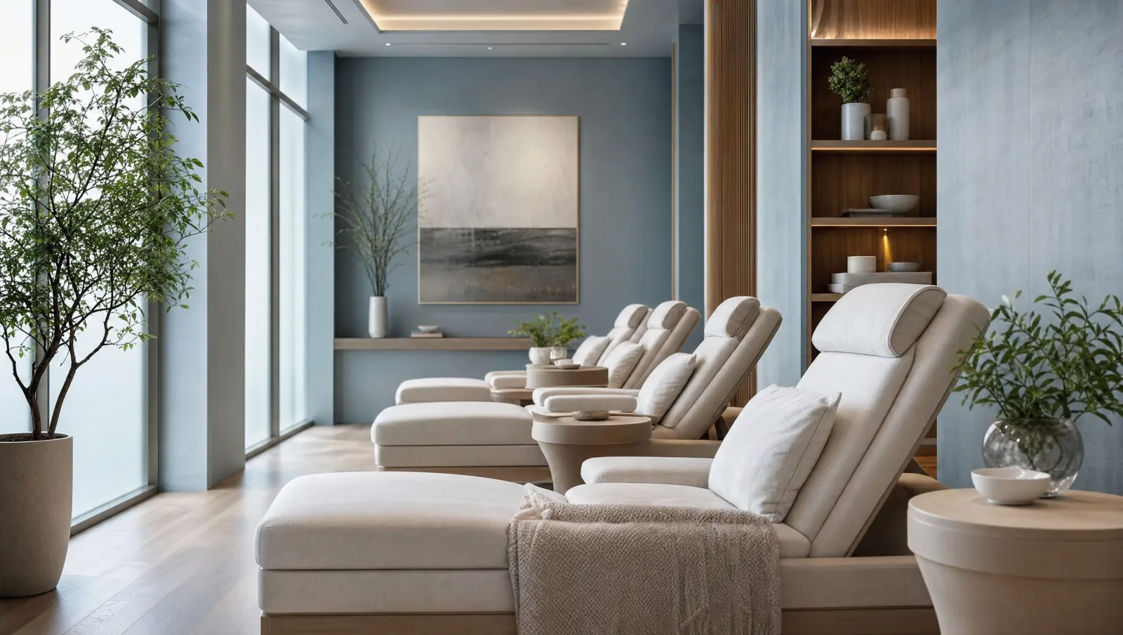 Premium wellness IV-therapy lounge — the five-star standard Revival's partner clinics hold to